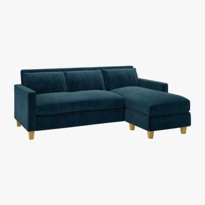 Habitat Habitat Chester 3 Seater Fabric Corner Chaise Sofa-Ink Blue