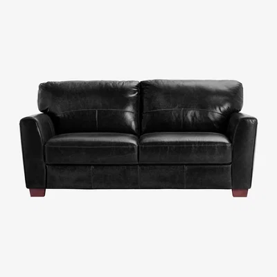 Habitat Habitat Milford 3 Seater Leather Sofa - Black