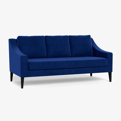 Heal's Heal's Richmond 3 Seater Sofa Smart Luxe Velvet Azure Black Feet - Heal's UK Furniture