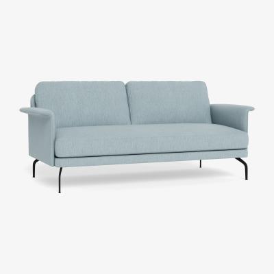 Heal's Heal's Iver 3 Seater Sofa Smart Linen Mix Duck Egg Black Feet