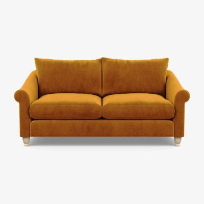 Heal's Heal's Devon 3 Seater Smart Linen Mix Duck Egg Dark Brown Stain Beech Feet - Heal's UK Furniture