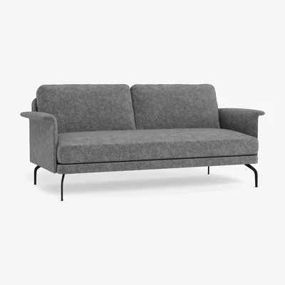 Heal's Heal's Iver 3 Seater Sofa Melton Wool Shale Black Feet