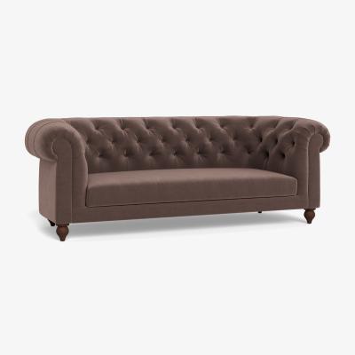 Heal's Heal's Fitzrovia 3 Seater Sofa Velvet Mink Black Feet - Heal's UK Furniture