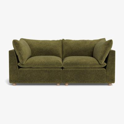 Heal's Heal's Astrid 3 Seater Sofa Boucle Velvet Wilder Natural Beech Feet