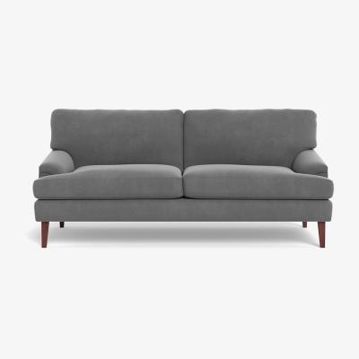 Heal's Heal's Stanton 3 Seater Sofa Smart Velvet Mercury Walnut Stained Feet