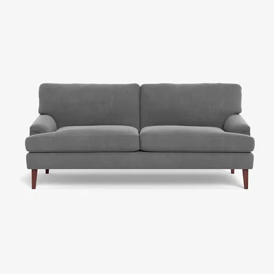 Heal's Heal's Stanton 3 Seater Sofa Smart Velvet Mercury Walnut Stained Feet