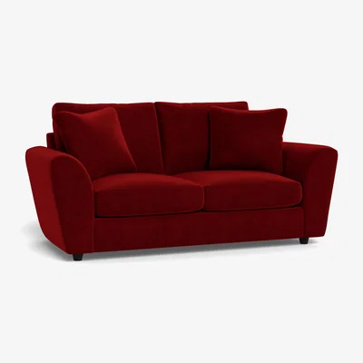 Heal's Heal's Snooze 3 Seater Sofa Smart Luxe Velvet Mulberry Black Feet - Heal's UK Furniture