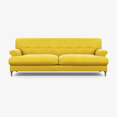 Heal's Scp Oscar 3 Seater Formal Sofa Varese Velvet Alchemilla Walnut Feet - Heal's UK Furniture
