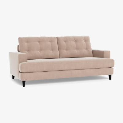 Heal's Heal's Mistral 3 Seater Sofa Smart Velvet Pebble Natural Feet
