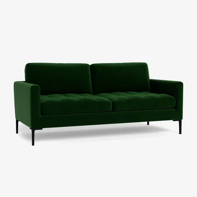 Heal's Heal's Eton 3 Seater Sofa Smart Velvet Forest Black Feet - Heal's UK Furniture
