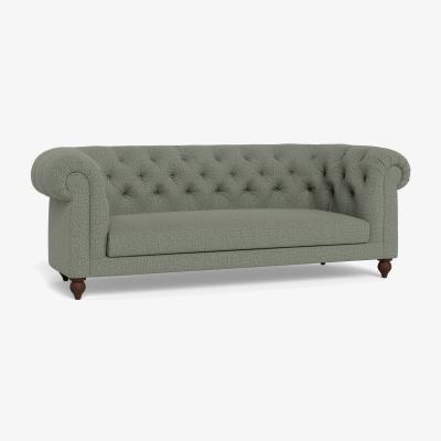 Heal's Heal's Fitzrovia 3 Seater Sofa Boucle Tweed Lapis Black Feet
