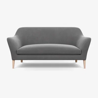 Heal's Heal's Wallis 3 Seater Sofa Smart Velvet Mercury Natural Oak Feet