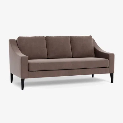 Heal's Heal's Richmond 3 Seater Sofa Smart Velvet Mouse Black Feet - Heal's UK Furniture