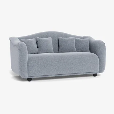Heal's Heal's Tetbury 3 Seater Sofa Boucle Steel Walnut Stained Beech Feet