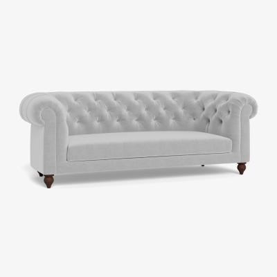 Heal's Heal's Fitzrovia 3 Seater Sofa Velvet Platinum Natural Feet - Heal's UK Furniture