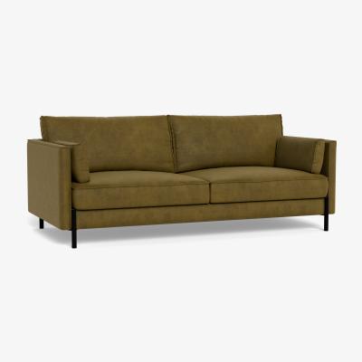 Heal's Heal's Tortona 3 Seater Sofa Smart Luxe Velvet Peridot Black Feet