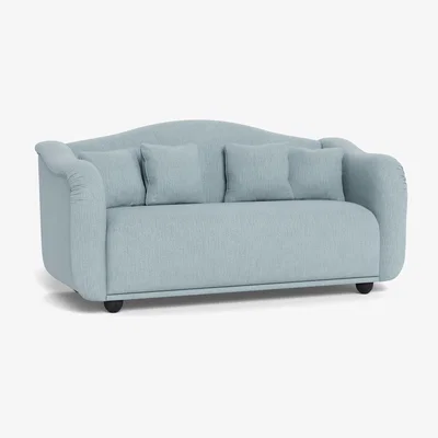 Heal's Heal's Tetbury 3 Seater Sofa Smart Linen Mix Duck Egg Black Beech Feet