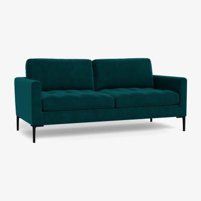 Heal's Heal's Eton 3 Seater Sofa Brushed Cotton Mist Black Feet