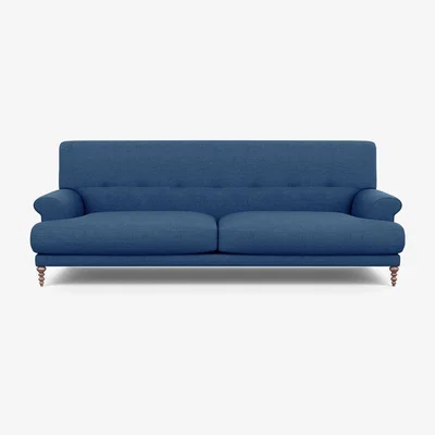 Heal's Scp Oscar 3 Seater Informal Sofa Linara Indigo Walnut Feet - Heal's UK Furniture