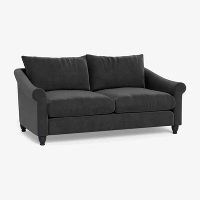 Heal's Heal's Devon 3 Seater Smart Luxe Velvet Nickel Walnut Stain Beech Feet - Heal's UK Furniture