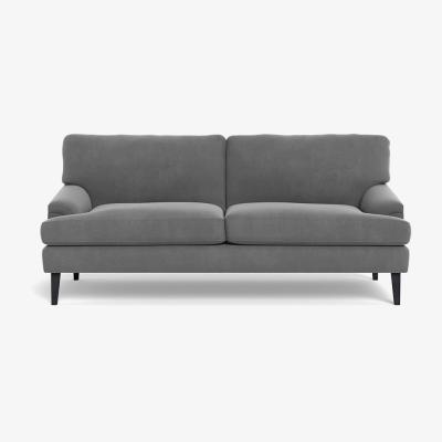 Heal's Heal's Stanton 3 Seater Sofa Smart Velvet Mercury Black Feet