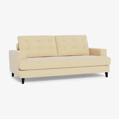 Heal's Heal's Mistral 3 Seater Sofa Smart Luxe Velvet Biscuit Black Feet