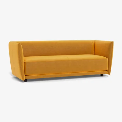 Heal's Heal's Valley 3 Seater Sofa Nobilis Velvet Mustard Walnut Stain Feet - Heal's UK Furniture