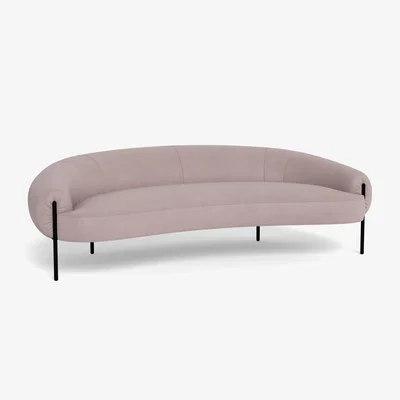 Heal's Heal's Isola 3 Seater Sofa Siena Cotton Dusky Pink Bronze Feet - Heal's UK Furniture