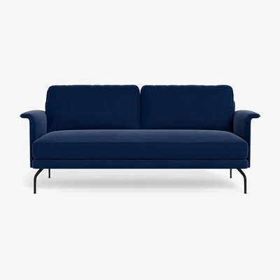 Heal's Heal's Iver 3 Seater Sofa Velvet Midnight Black Feet