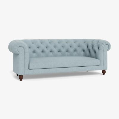 Heal's Heal's Fitzrovia 3 Seater Sofa Smart Linen Mix Duck Egg Black Painted Oak Feet - Heal's UK Furniture