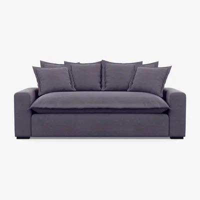 Heal's Heal's Brompton 3 Seater Brushed Cotton Cadet Walnut Stain - Heal's UK Furniture