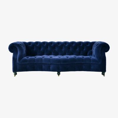 Heal's Timothy Oulton Serpentine 3 Seater Sofa Revival Velvet Navy - Heal's UK Furniture