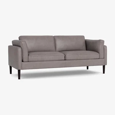Heal's Heal's Sonno 3 Seater Daino Leather Elephant Wenge Black Feet - Heal's UK Furniture