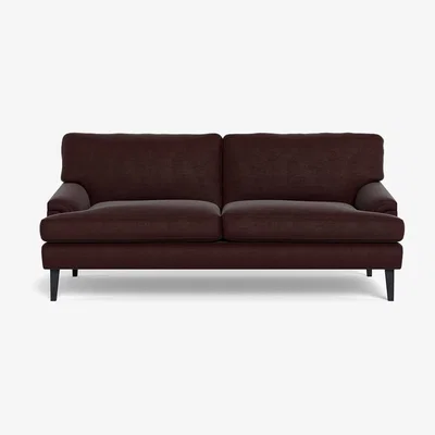 Heal's Heal's Stanton 3 Seater Sofa Smart Luxe Velvet Acorn Black Feet