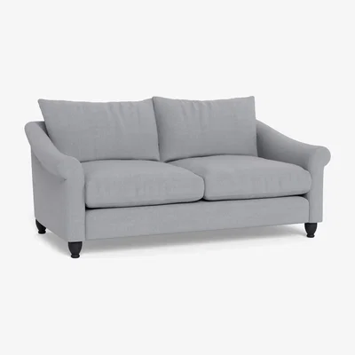 Heal's Heal's Devon 3 Seater Brushed Cotton Pewter Black Stain Beech Feet - Heal's UK Furniture