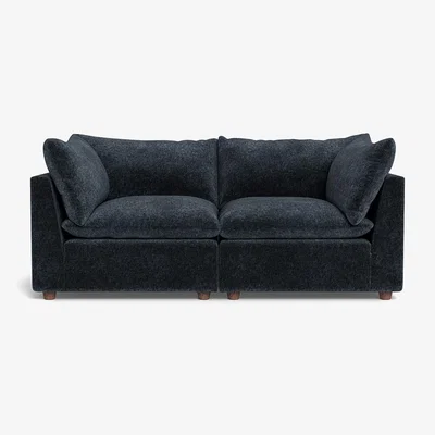 Heal's Heal's Astrid 3 Seater Sofa Boucle Velvet Space Walnut Stained Beech Feet