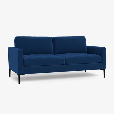 Heal's Heal's Eton 3 Seater Sofa Smart Velvet Petrol Black Feet - Heal's UK Furniture