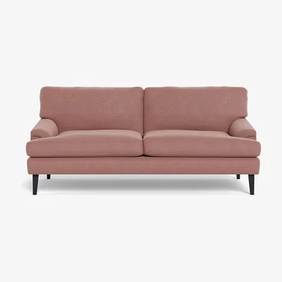 Heal's Heal's Stanton 3 Seater Sofa Smart Luxe Velvet Dusky Pink Black Feet