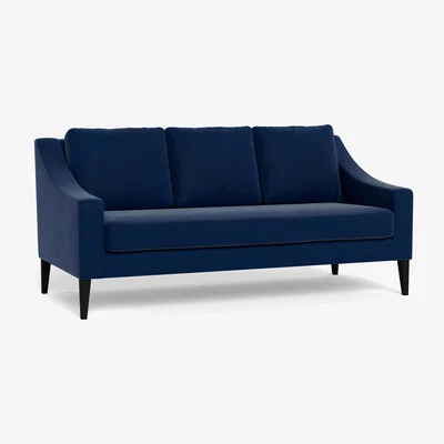 Heal's Heal's Richmond 3 Seater Sofa Velvet Midnight Natural Ash Feet