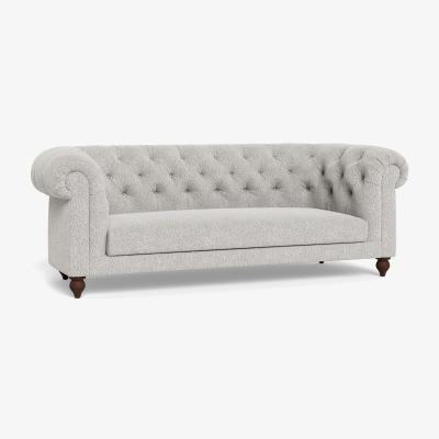 Heal's Heal's Fitzrovia 3 Seater Sofa Chunky Boucle Ecru Black Painted Feet