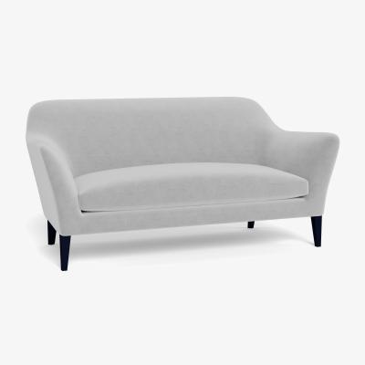 Heal's Heal's Wallis 3 Seater Sofa Velvet Platinum Black Feet - Heal's UK Furniture