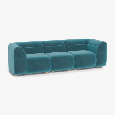Heal's Heal's Lilli 3 Seater Sofa Smart Luxe Velvet Airforce Blue - Heal's UK Furniture