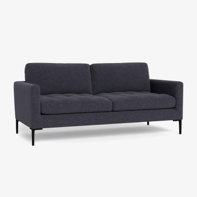 Heal's Heal's Eton 3 Seater Sofa Texture Soot Black Feet - Heal's UK Furniture