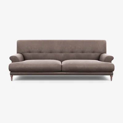 Heal's Heal's Oscar 3 Seater Informal Sofa Velvet Mink Walnut Feet - Heal's UK Furniture