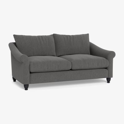 Heal's Heal's Devon 3 Seater Smart Linen Mix Grey Natural Ash Feet - Heal's UK Furniture