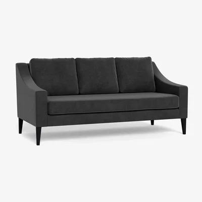 Heal's Heal's Richmond 3 Seater Sofa Smart Luxe Velvet Nickel Natural Ash Feet