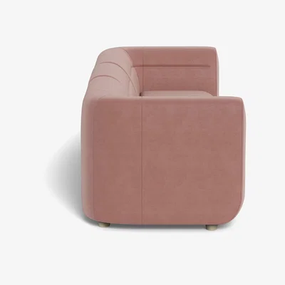 Heal's Heal's Lilli 3 Seater Sofa Smart Luxe Velvet Dusky Pink Natural Beech Feet