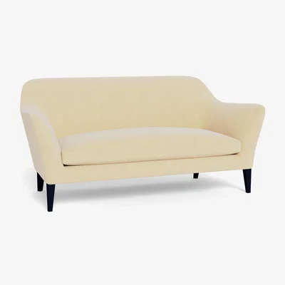 Heal's Heal's Wallis 3 Seater Sofa Smart Luxe Velvet Biscuit Black Painted Oak Feet - Heal's UK Furniture