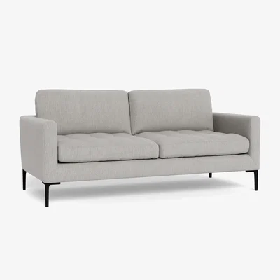 Heal's Heal's Eton 3 Seater Sofa Smart Linen Mix Silver Black Feet - Heal's UK Furniture