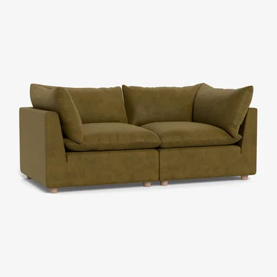 Heal's Heal's Astrid 3 Seater Sofa Smart Luxe Velvet Peridot Natural Beech Feet